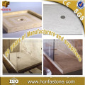 Round white marble shower tray wall